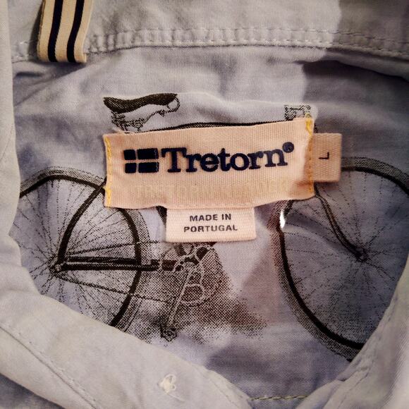 Tretorn Shirt Mens Large Blue Long Sleeve Regular Fit Patch Pocket Button Down - Picture 3 of 7